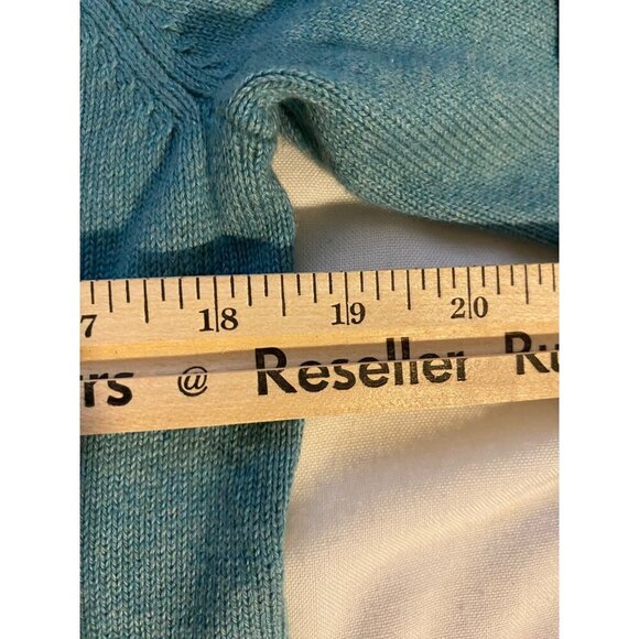 Eddie Bauer Outdoor Outfitter Sweater Women L V-Neck Long Sleeve Blue Top Casual - Picture 9 of 9